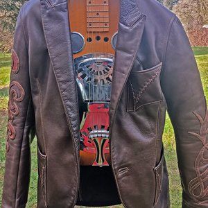 One-of-a-Kind Logan Riese Leather Jacket with Stingray details
